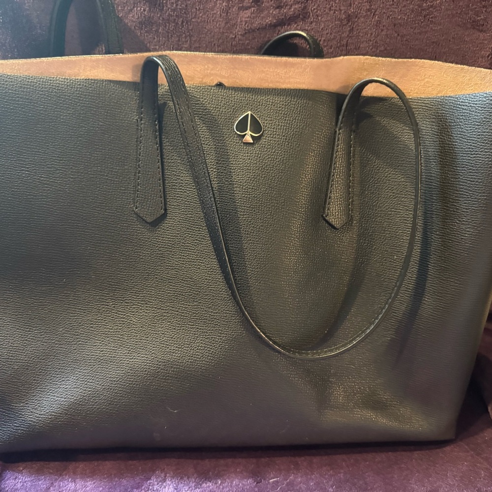 Kate Spade Black Leather Tote Bag with Timeless Design